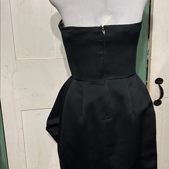 VTG Nili Martin Strapless Gown Sz 12 Black + Magenta Lining Made USA 90s Mobwife - Picture 12 of 16